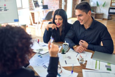 couple completing paperwork